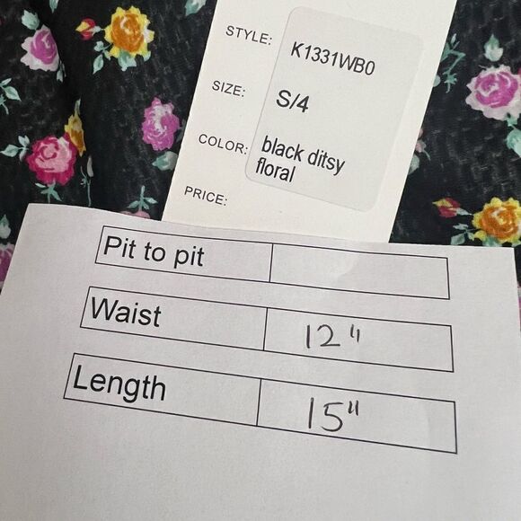 Unique Vintage Ditsy Floral Daryl Skort Black - Picture 10 of 11